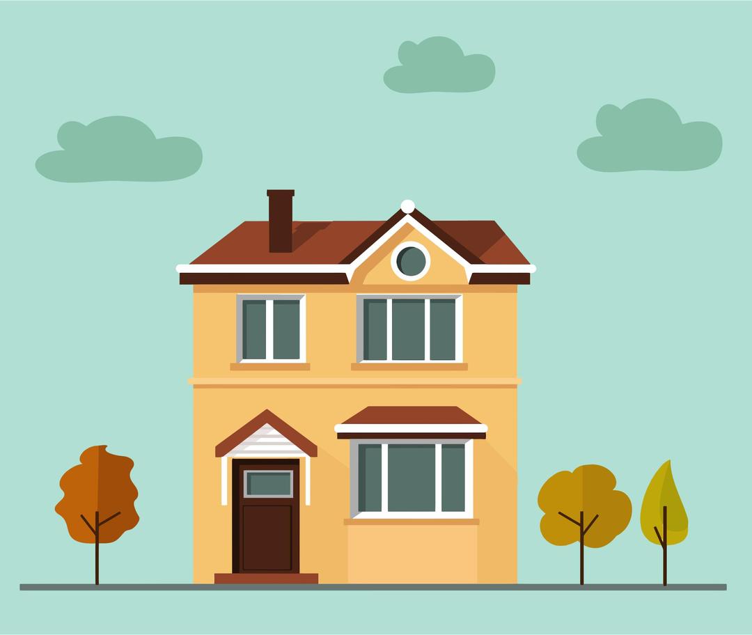 Flat Shaded House Scene png transparent
