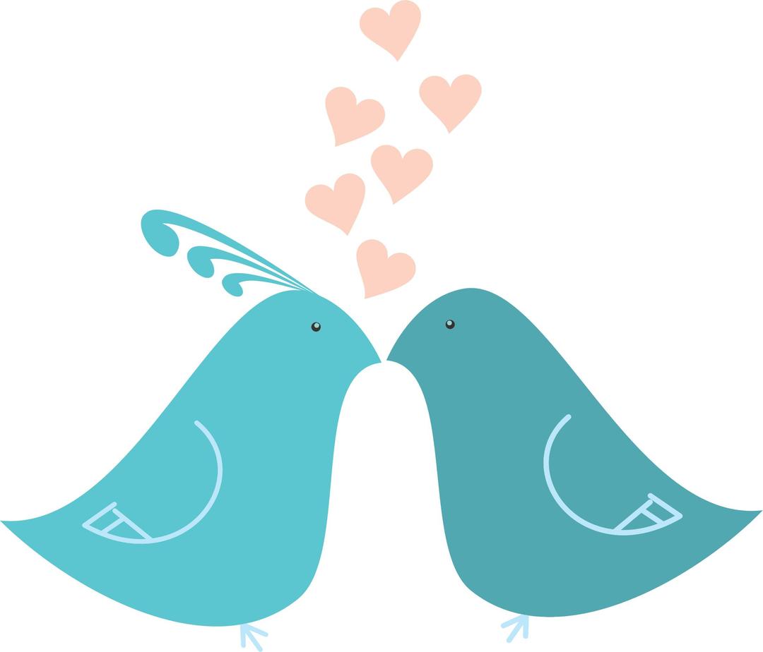 Flat Shaded Love Birds png transparent