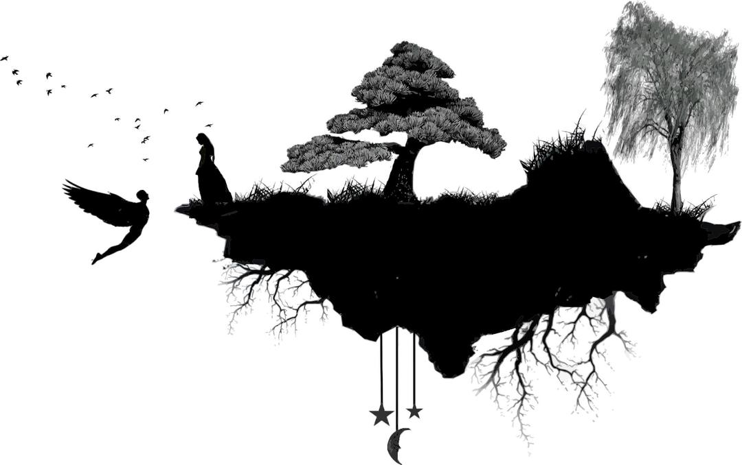 Floating Island Silhouette png transparent