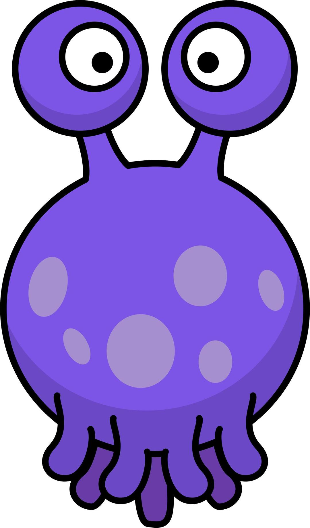 Floating silly alien with tentacles png transparent