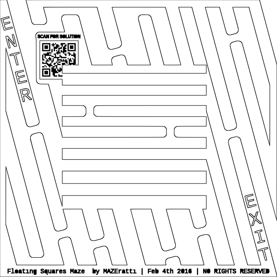 Floating Square Illusion Maze Coloring-For-Grown-Ups  png transparent