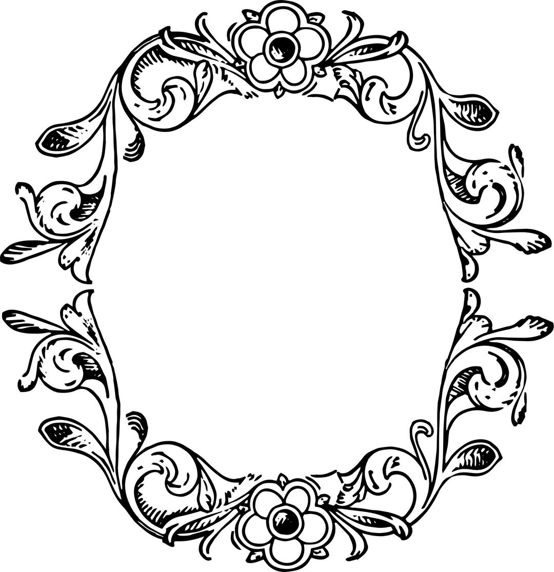 Floral Decorative Frame Border png transparent