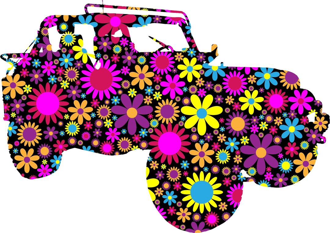 Floral Jeep Silhouette png transparent