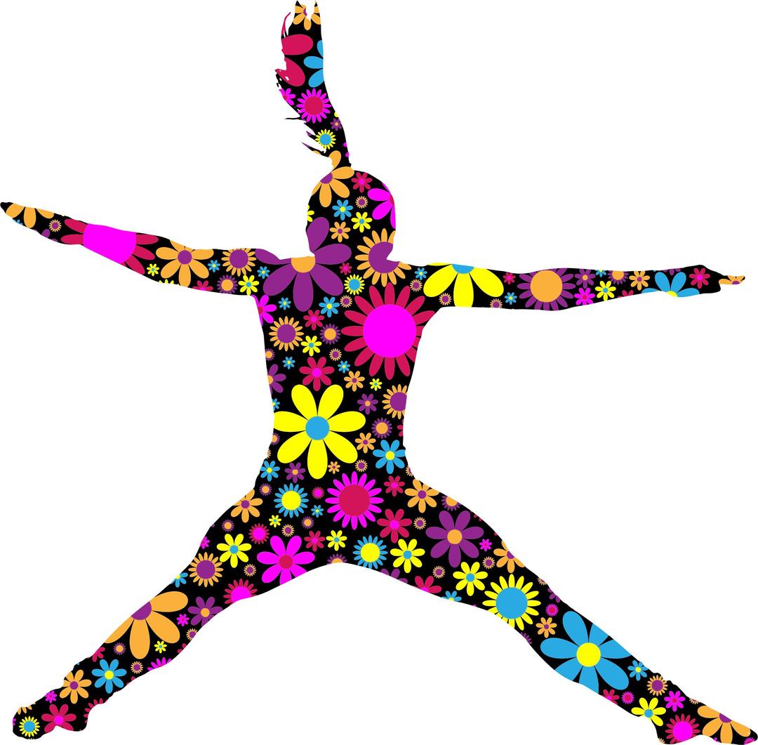 Floral Jumping Girl Silhouette png transparent