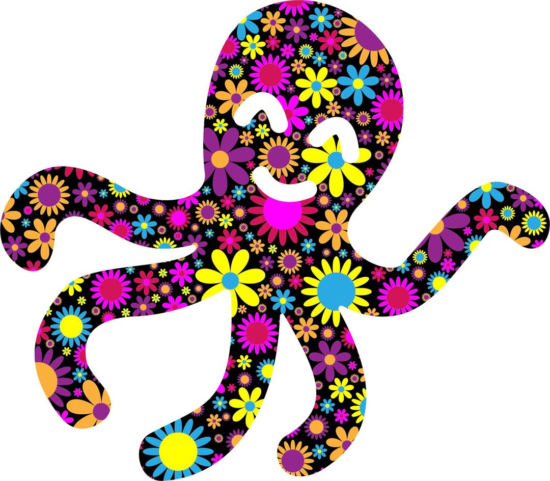 Floral Kid Octopi Redrawn png transparent