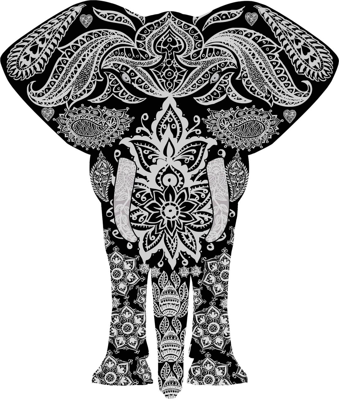 Floral Pattern Elephant 2 png transparent