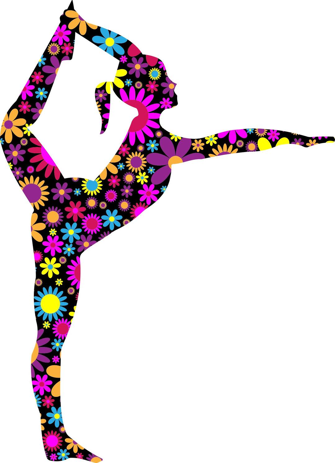 Floral Stretching Ballerina Silhouette png transparent