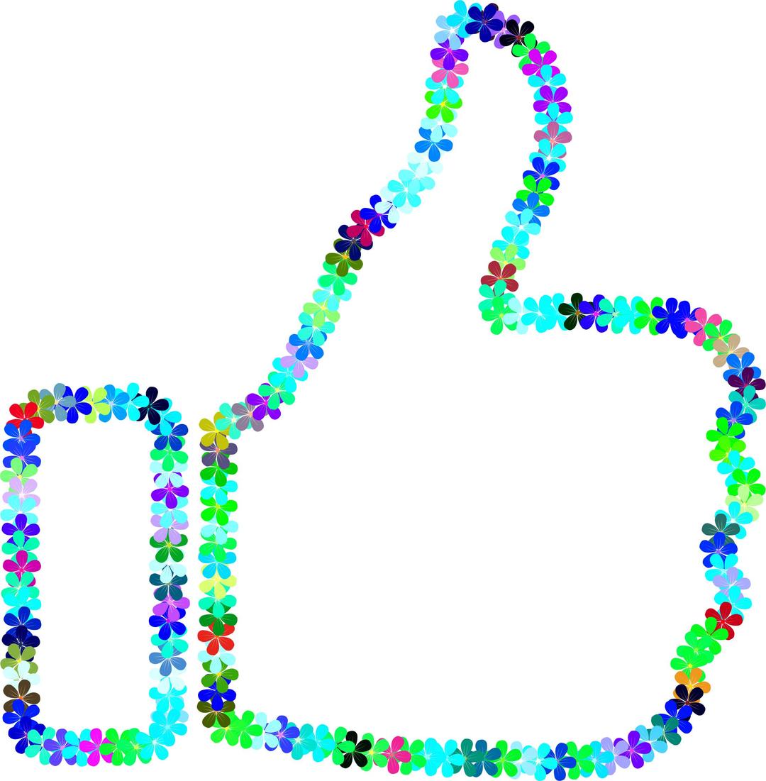 Floral Thumbs Up Outline png transparent