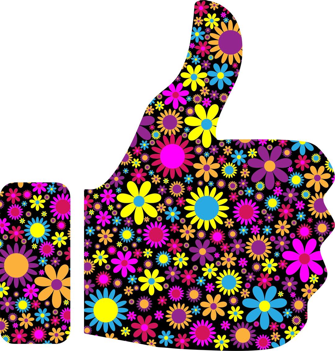 Floral Thumbs Up Silhouette png transparent
