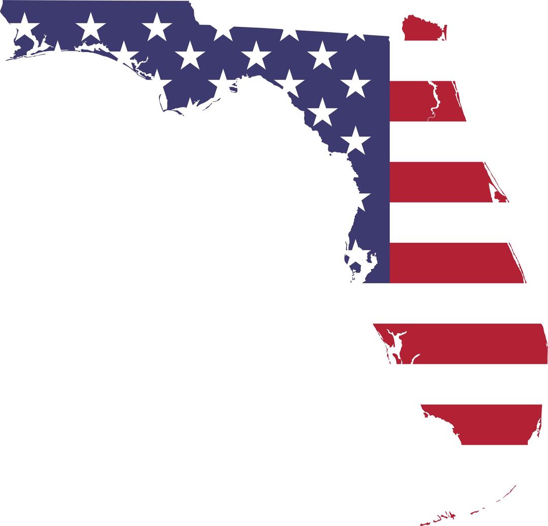 Florida America Flag Map png transparent