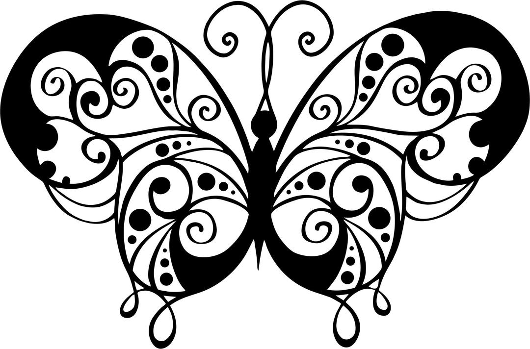 Flourish Butterfly Silhouette png transparent
