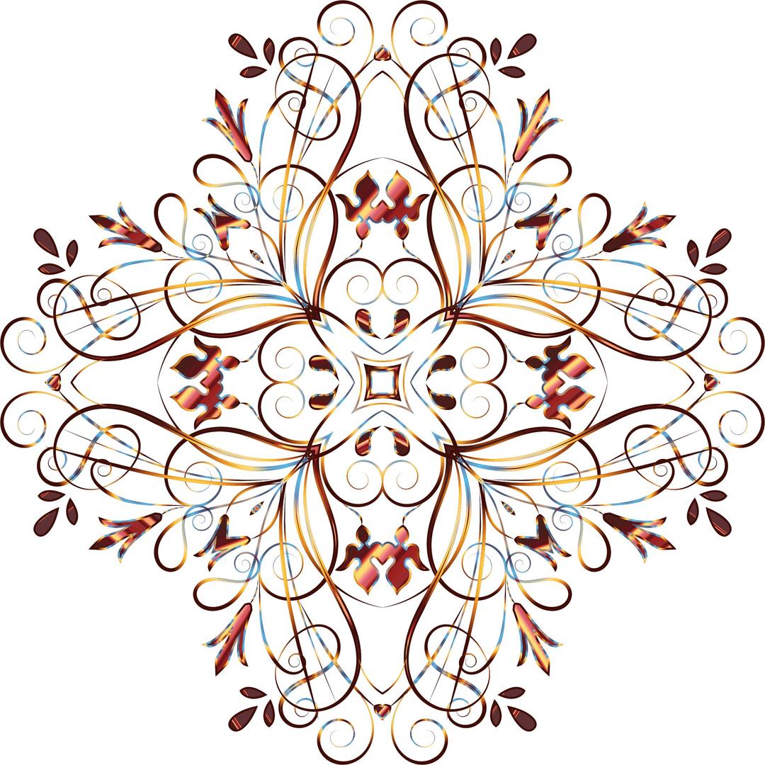 Flourishy Floral Design 11 Variation 4 No Background png transparent