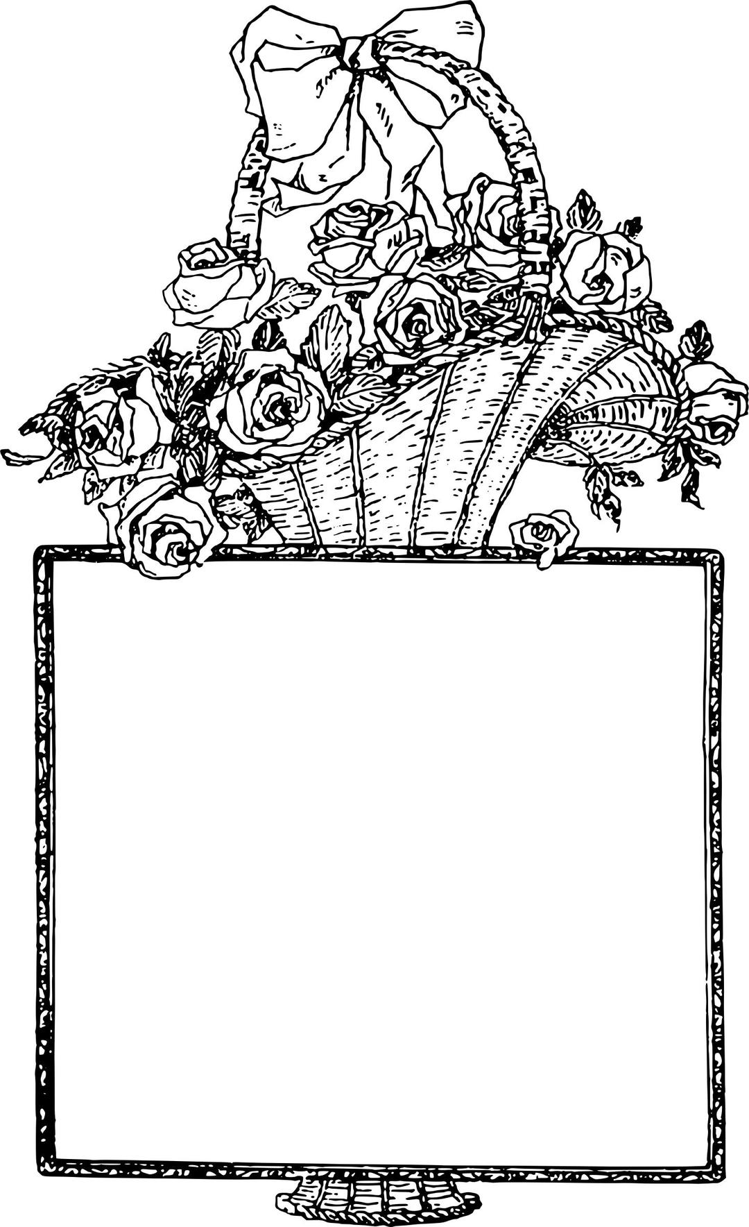 Flower Basket Frame png transparent