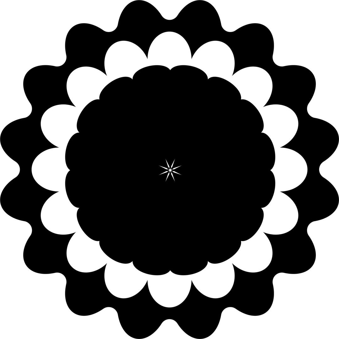 Flower Icon - Black and White png transparent