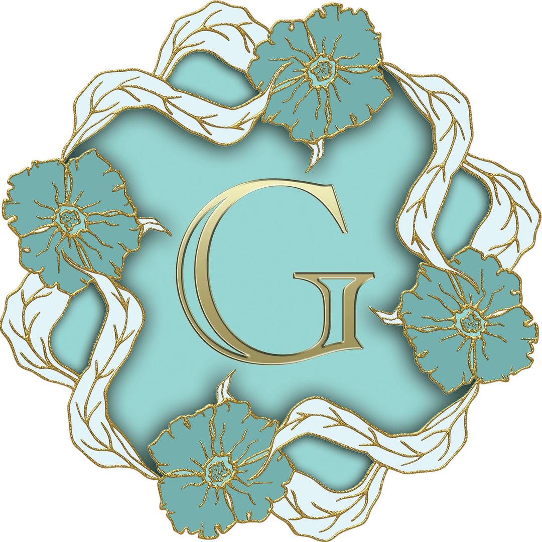 Flower Theme Capital Letter G png transparent