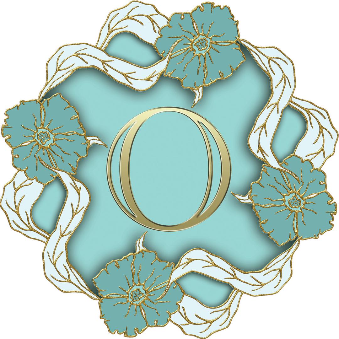 Flower Theme Capital Letter O png transparent