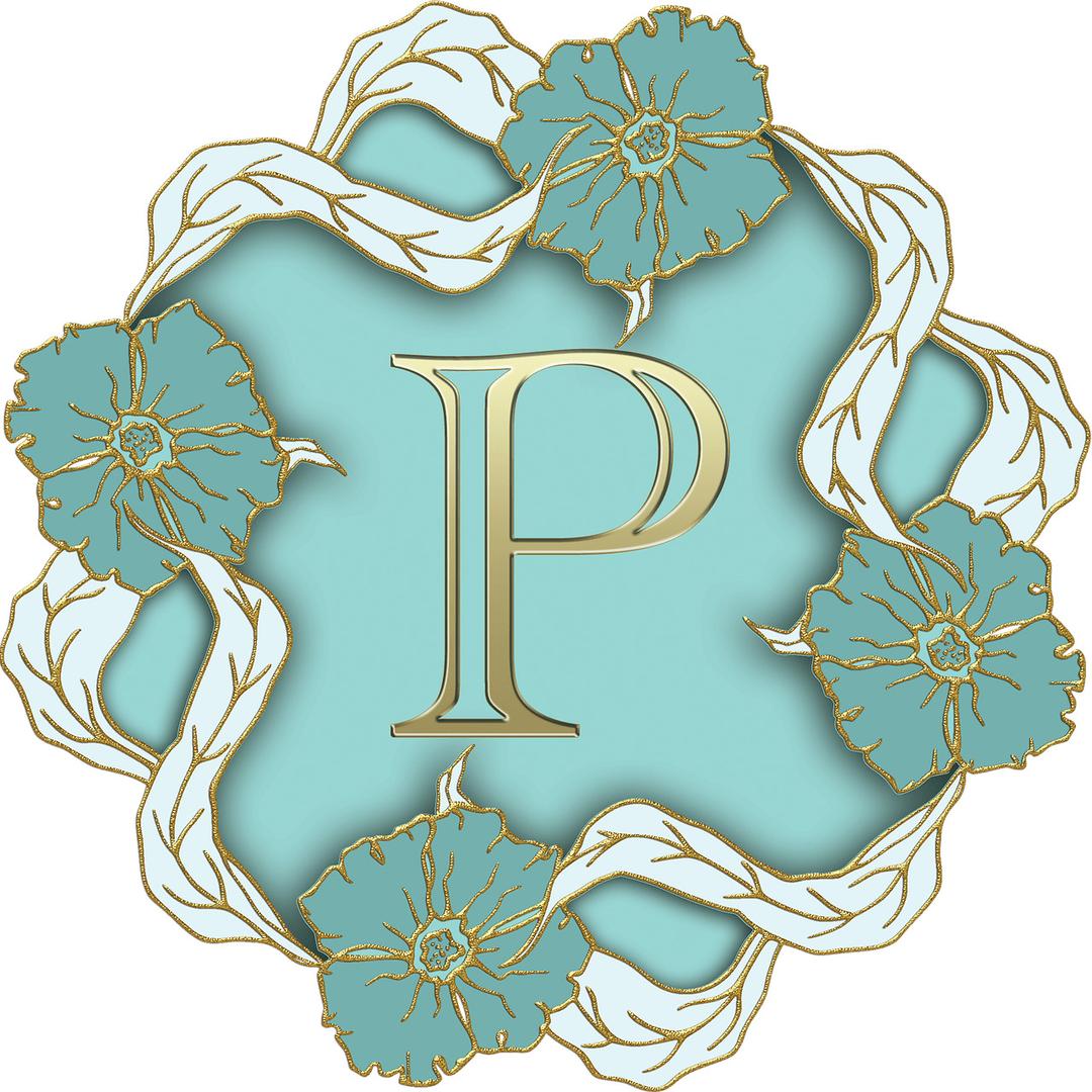 Flower Theme Capital Letter P png transparent