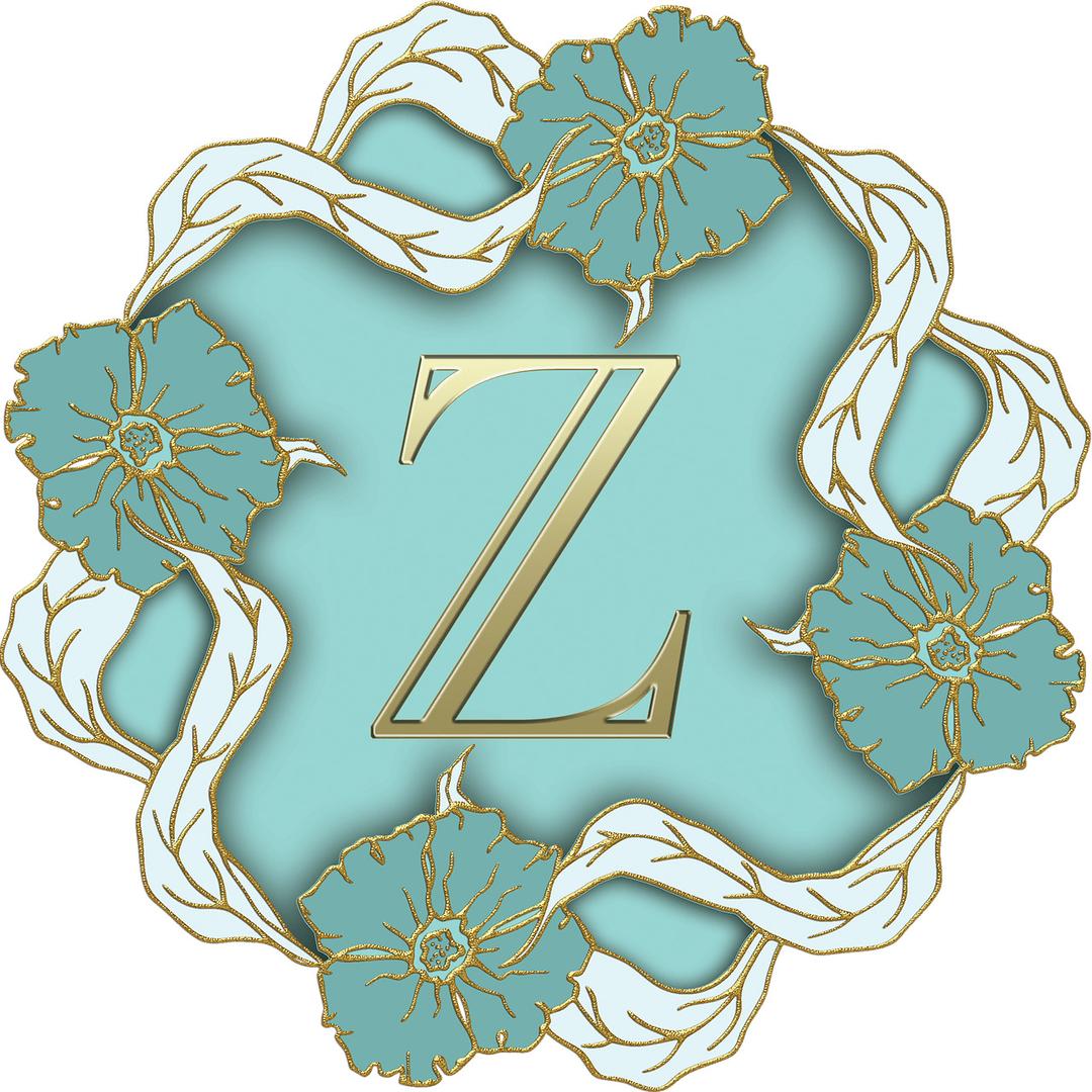 Flower Theme Capital Letter Z png transparent