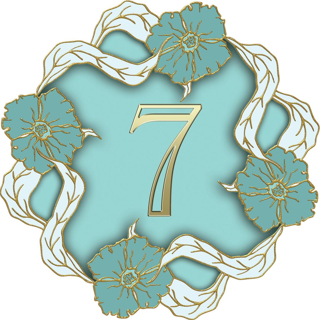 Flower Theme Number 7 png transparent