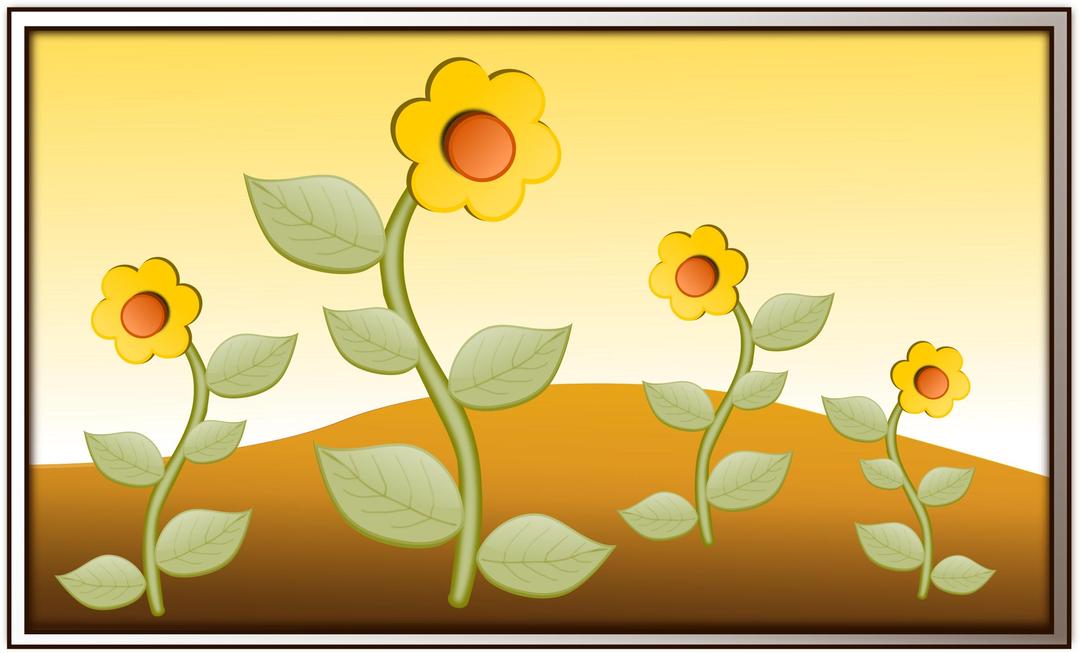 Flowers in field png transparent