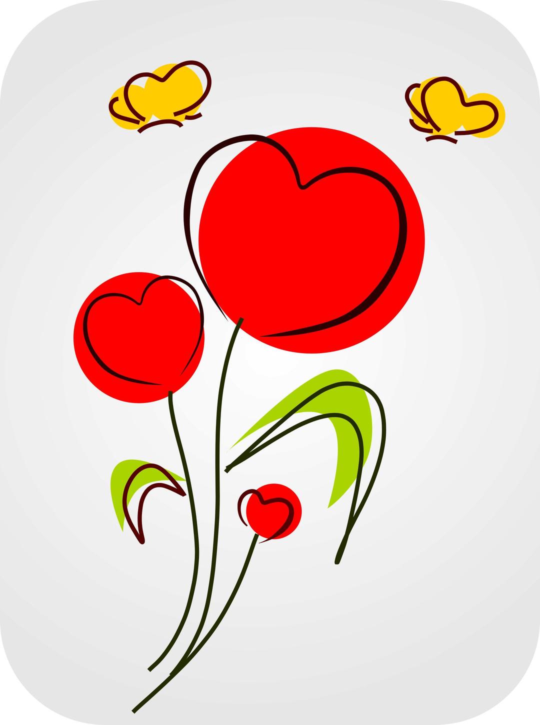 Flowers with Hearts png transparent
