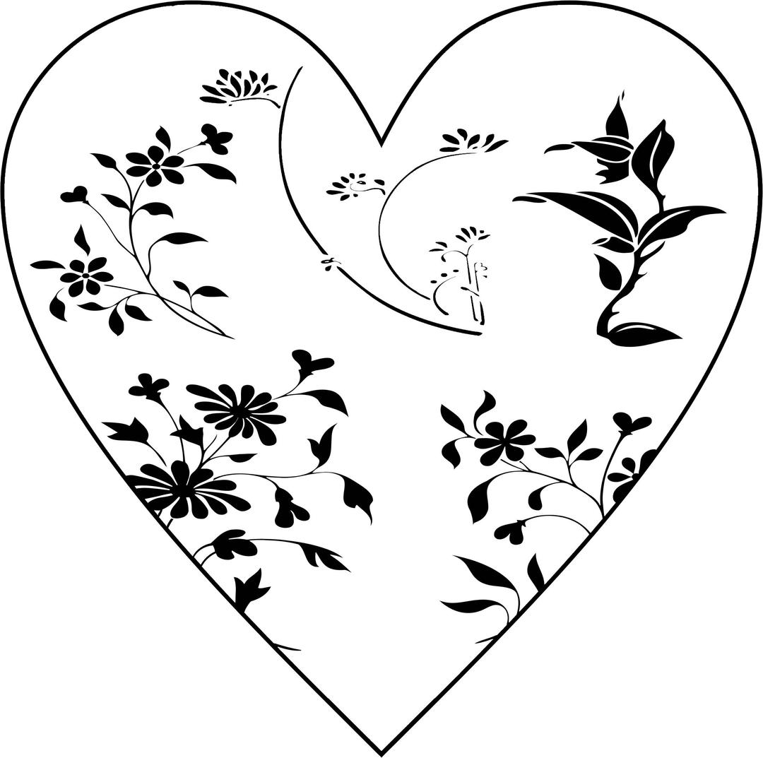 Flowery heart png transparent