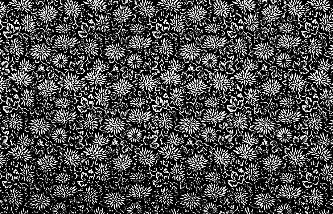 Flowery pattern 2 (black) png transparent
