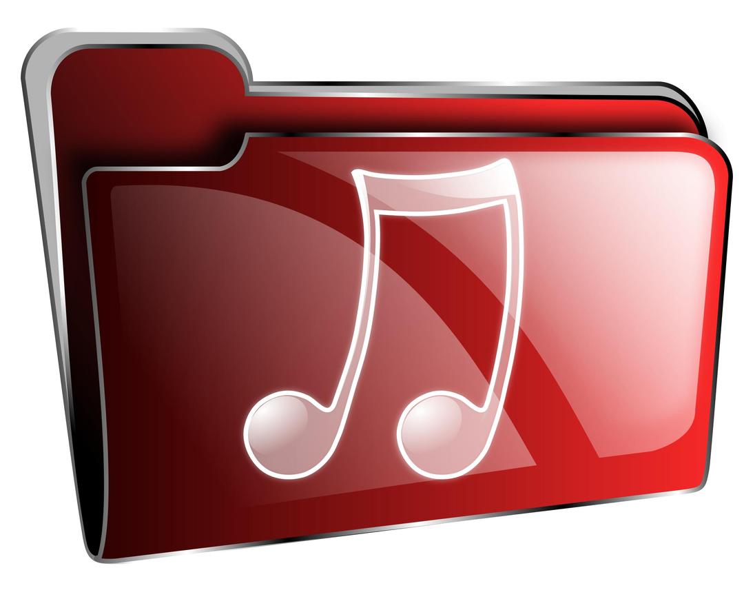 Folder icon red music png transparent