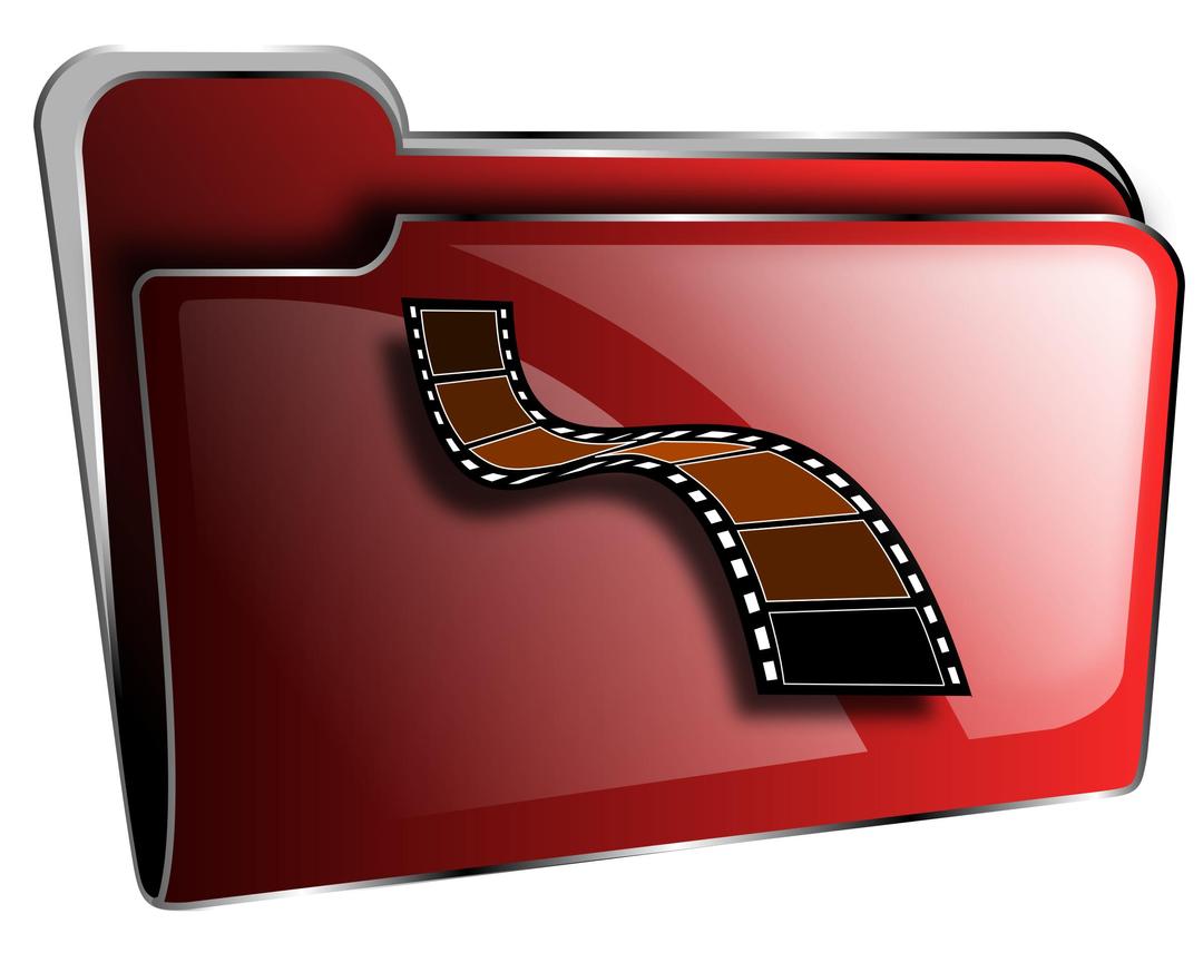 Folder icon red video png transparent
