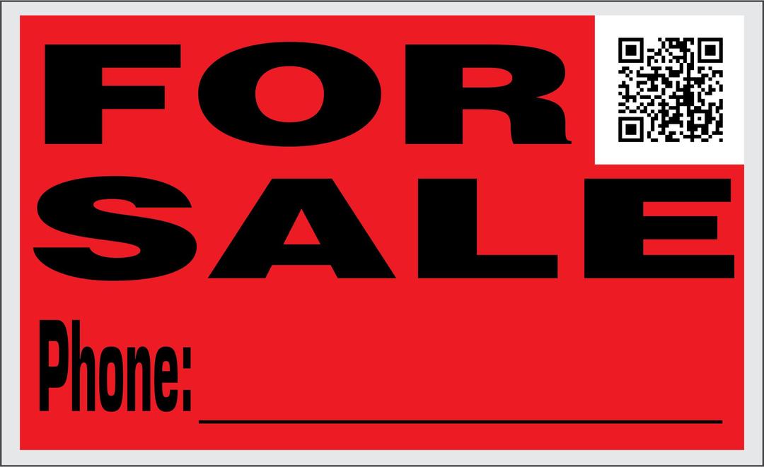 For Sale Sign with QR Code png transparent