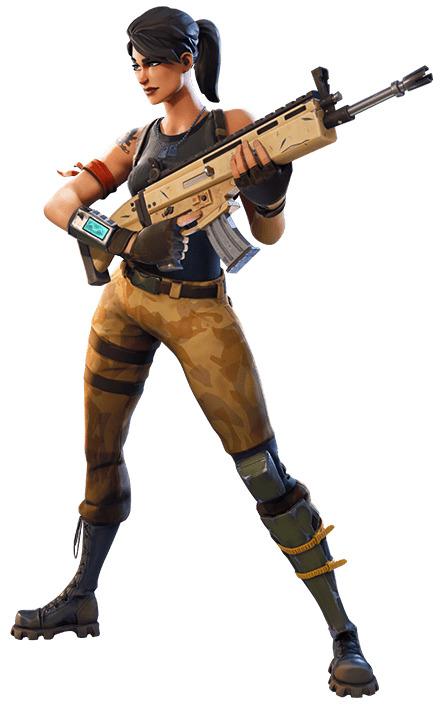 Fortnite Girl Character With Gun png transparent