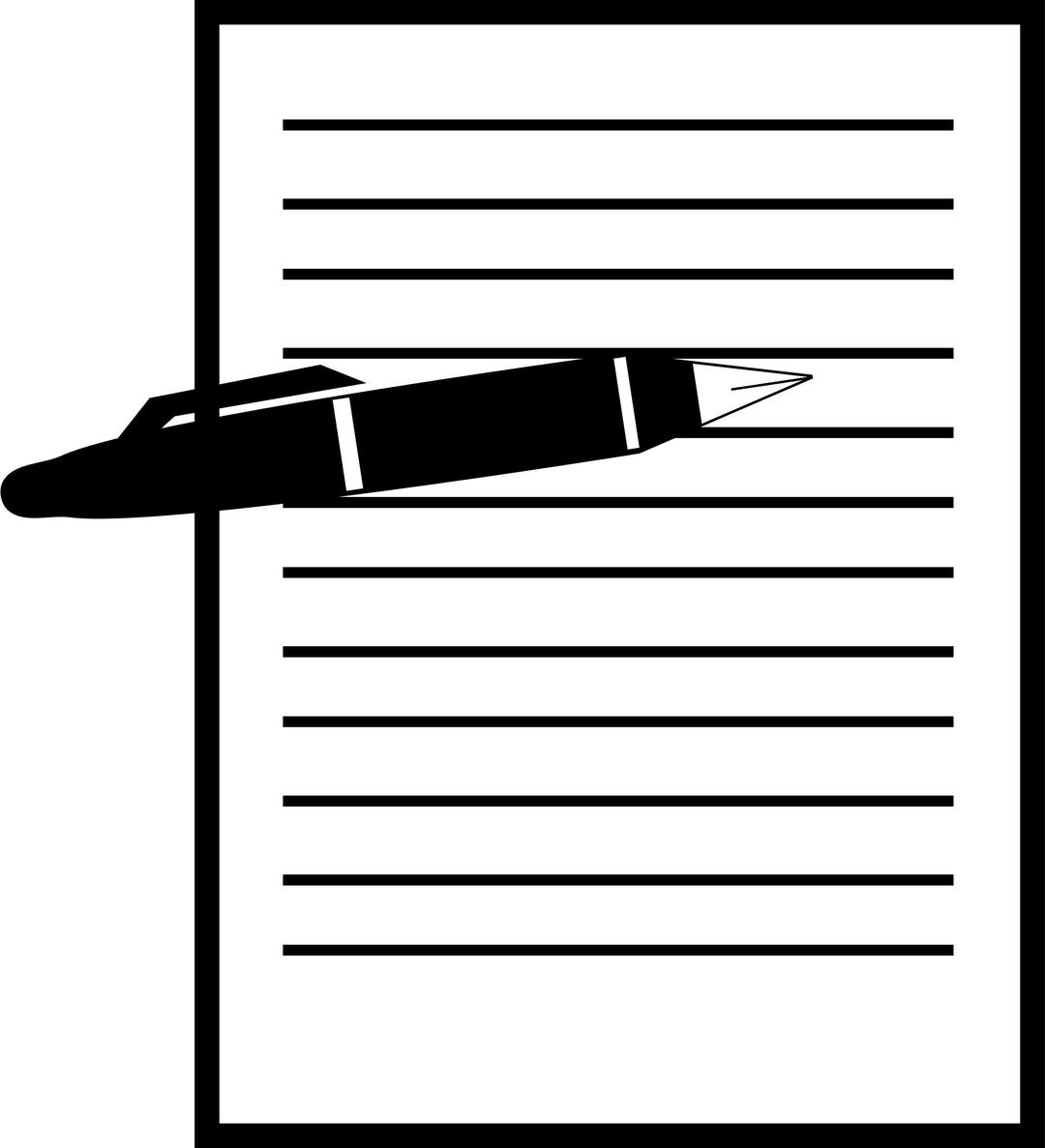 Fountain pen over paper sheet png transparent
