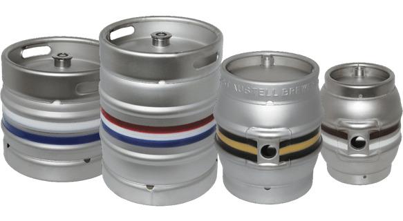 Four Brand New Beer Kegs png transparent