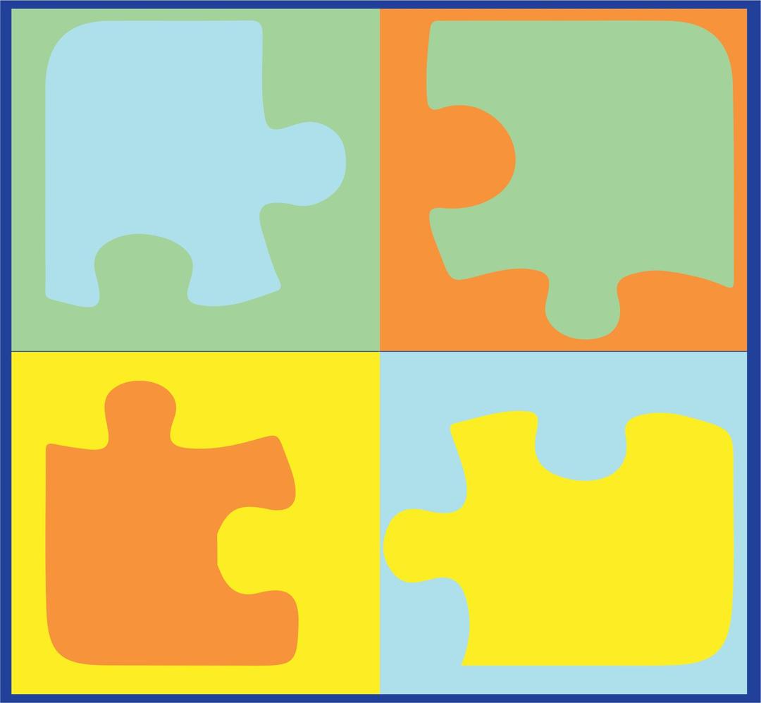 Four puzzle pieces block png transparent