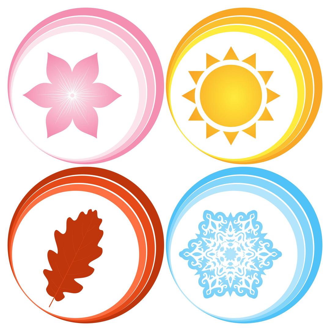 Four seasons symbols png transparent