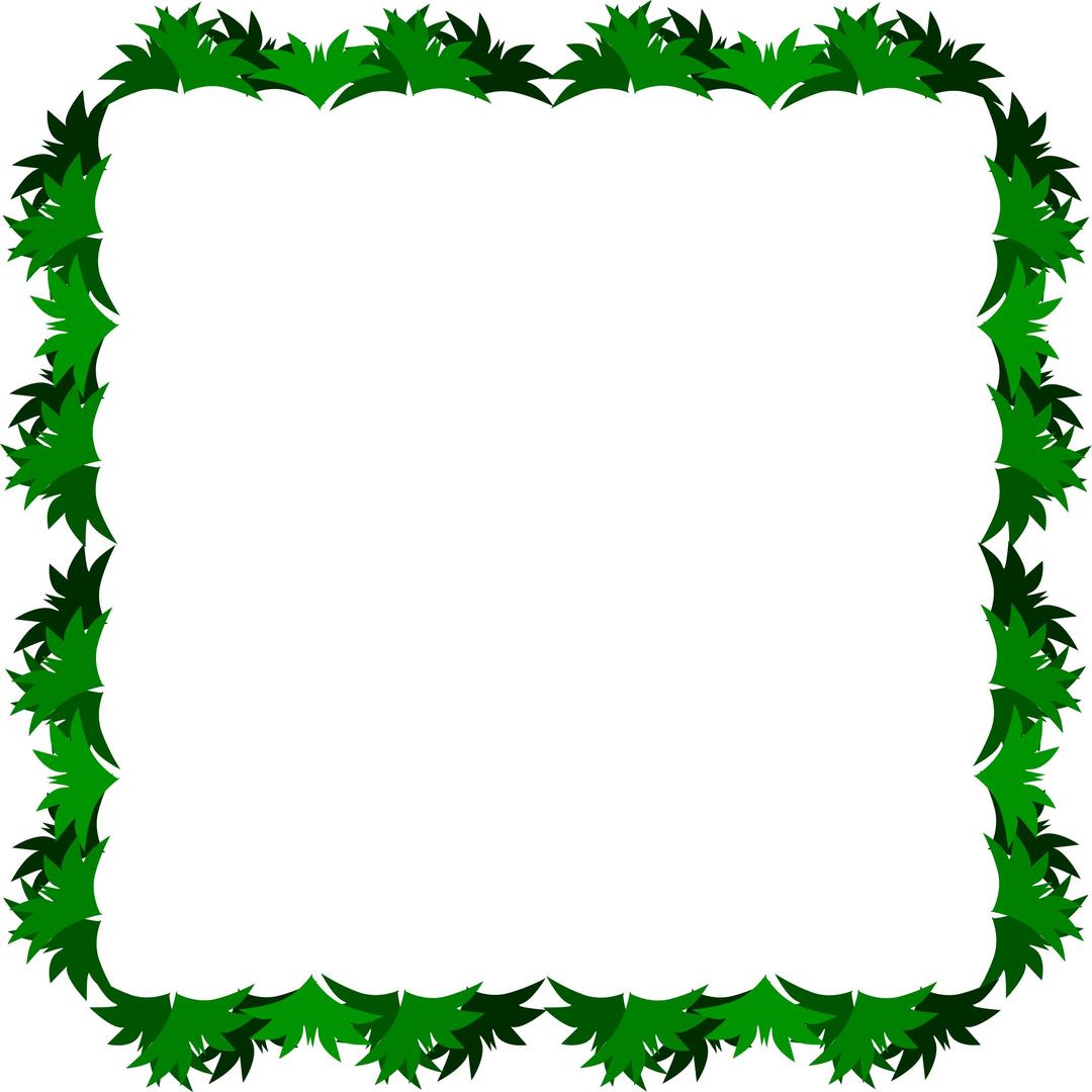 Four Sided Border made from Grass png transparent
