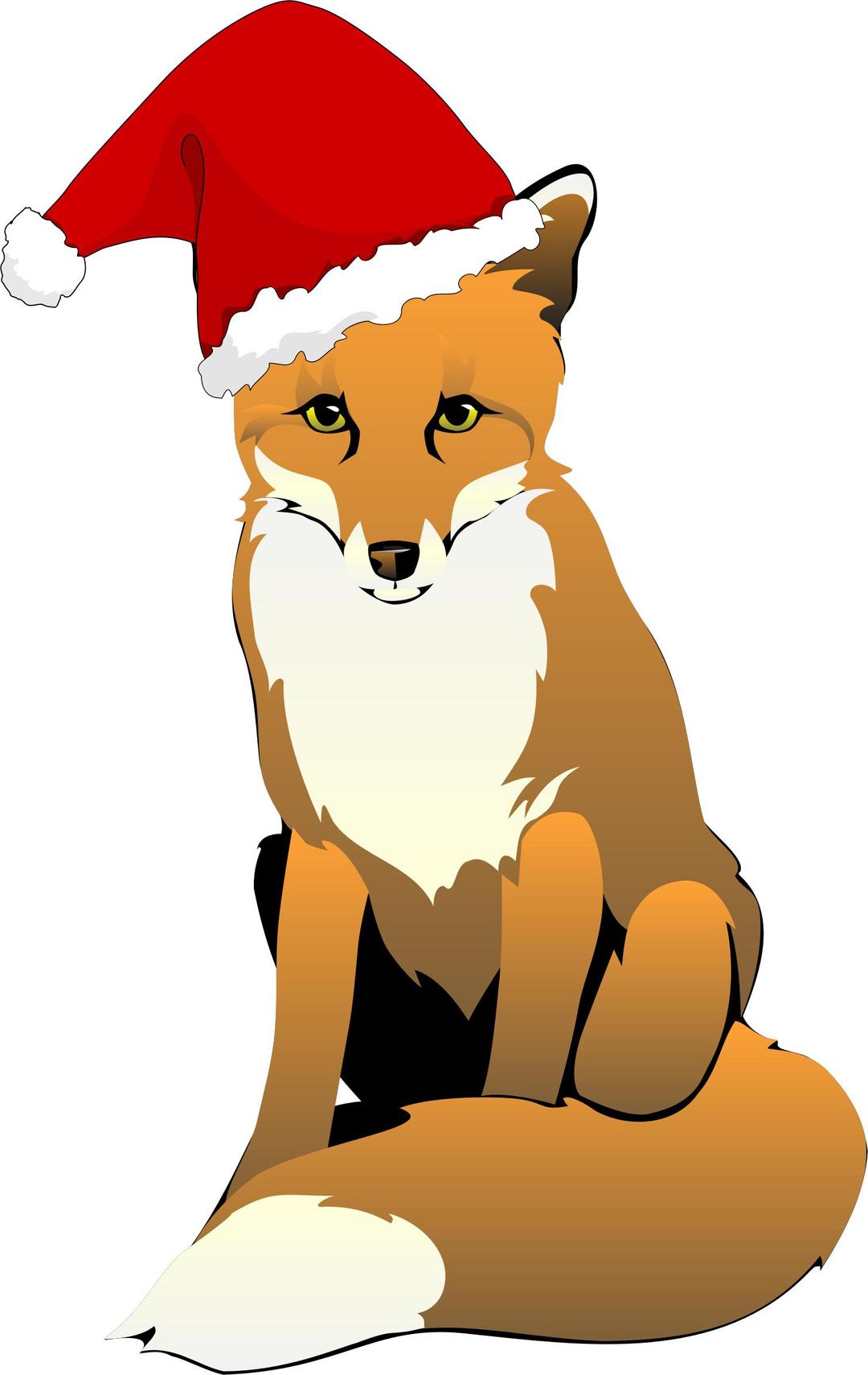 Fox Wearing Santa Hat png transparent
