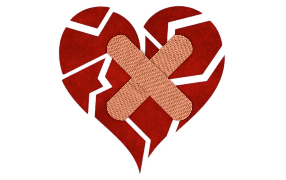 Fragmented Heart With Bandaids png transparent