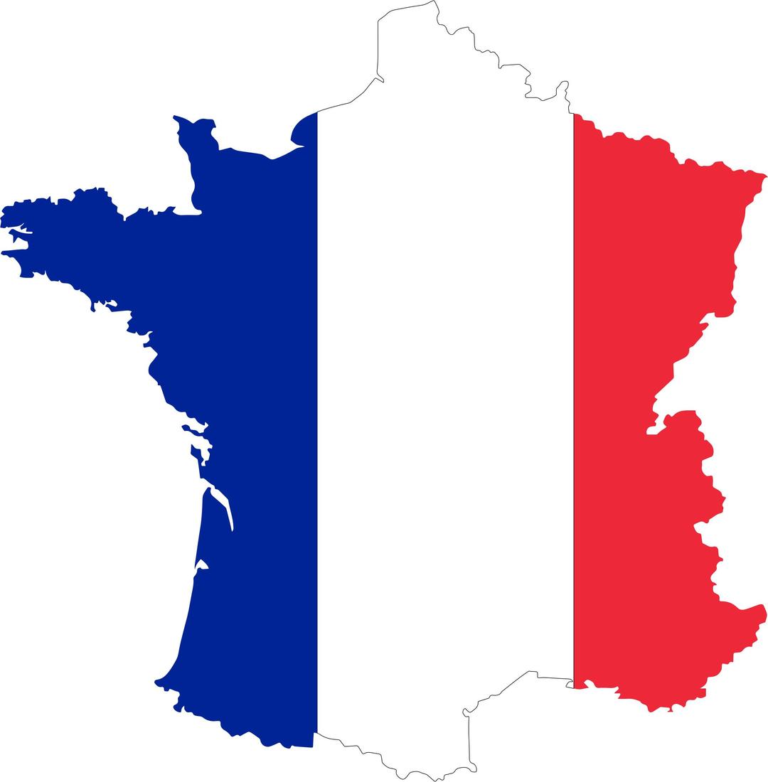France Flag Map png transparent