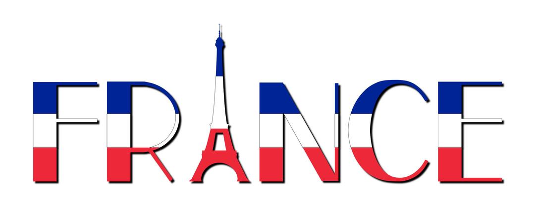 France Typography With Shadow png transparent