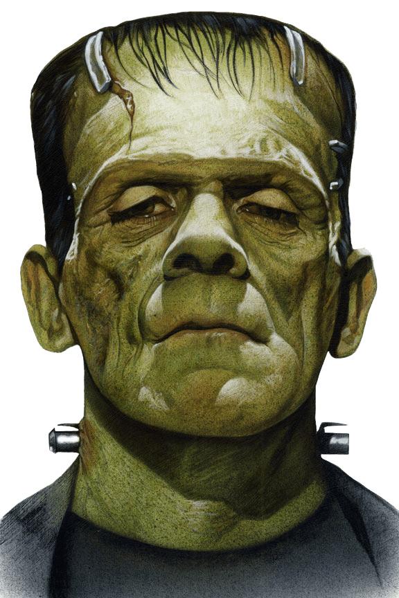 Frankenstein Face Close Up png transparent