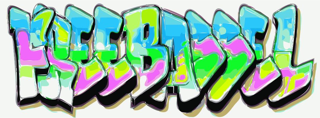 Freebassel Graffiti Text for Day 885 In Living Colour png transparent