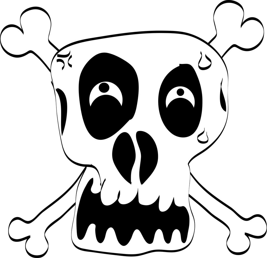 Freehand Funny Skull png transparent