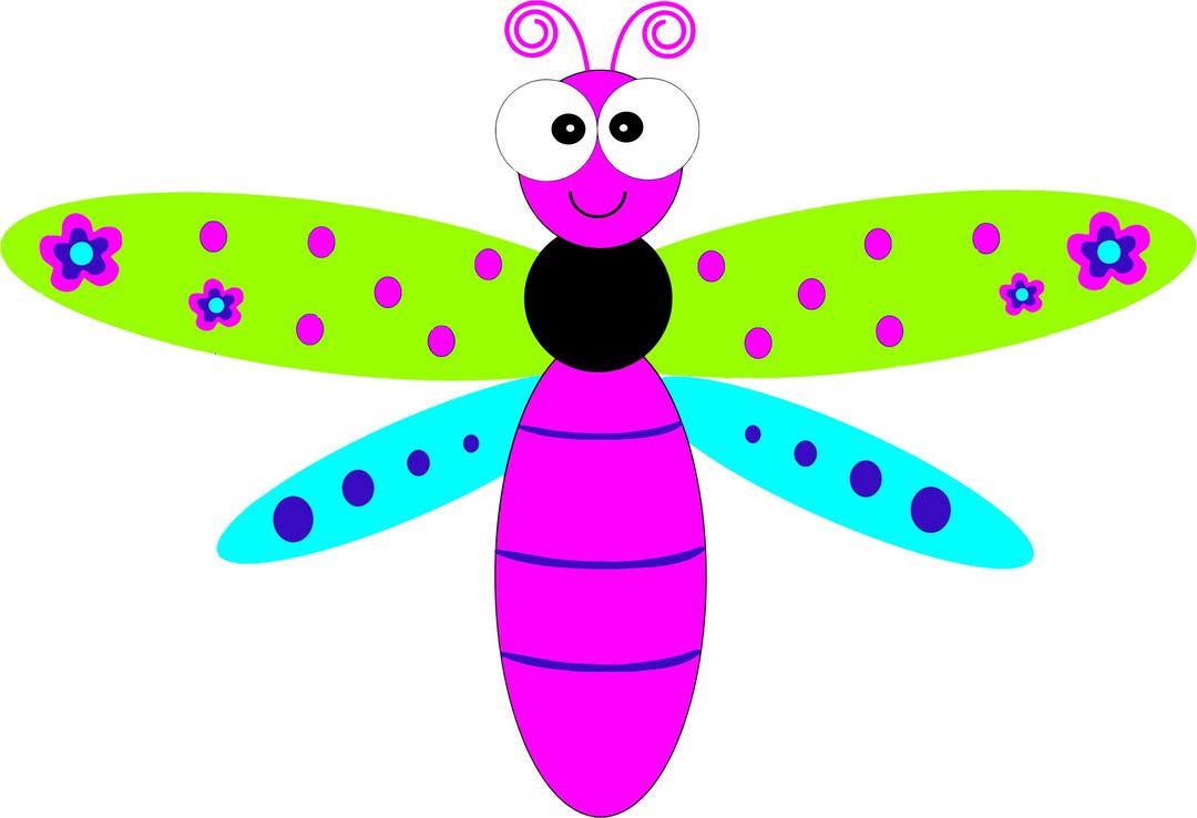 Friendly Cartoon Dragonfly png transparent