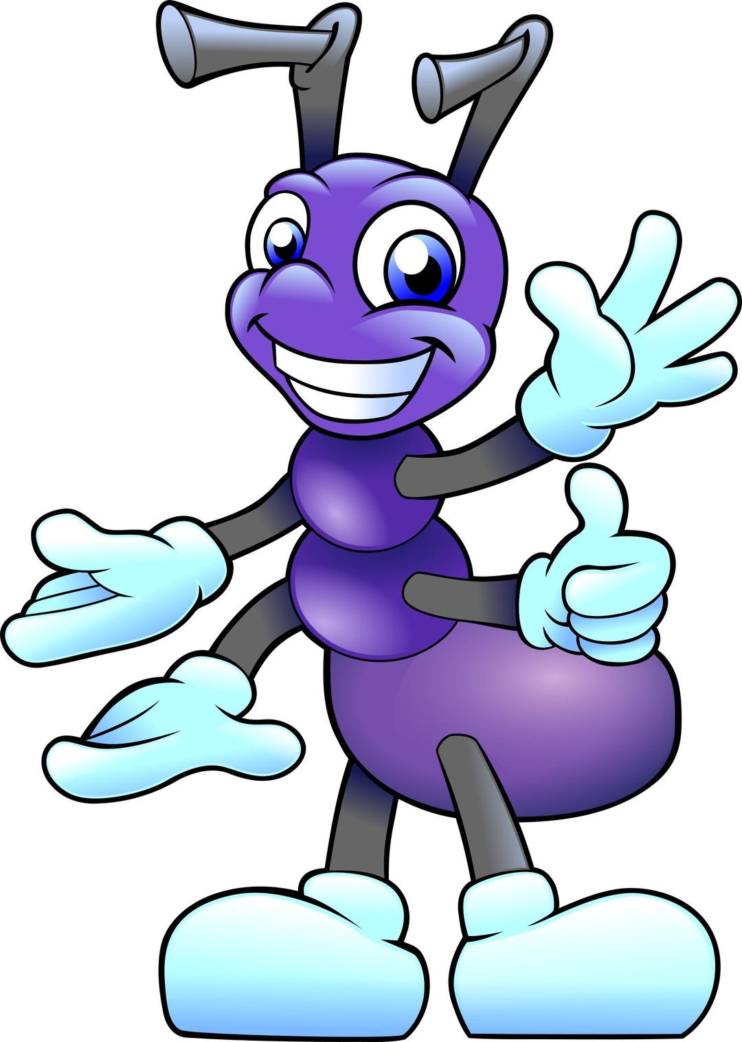 Friendly purple ant png transparent
