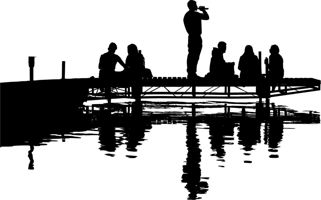 Friends At The Lake Silhouette png transparent