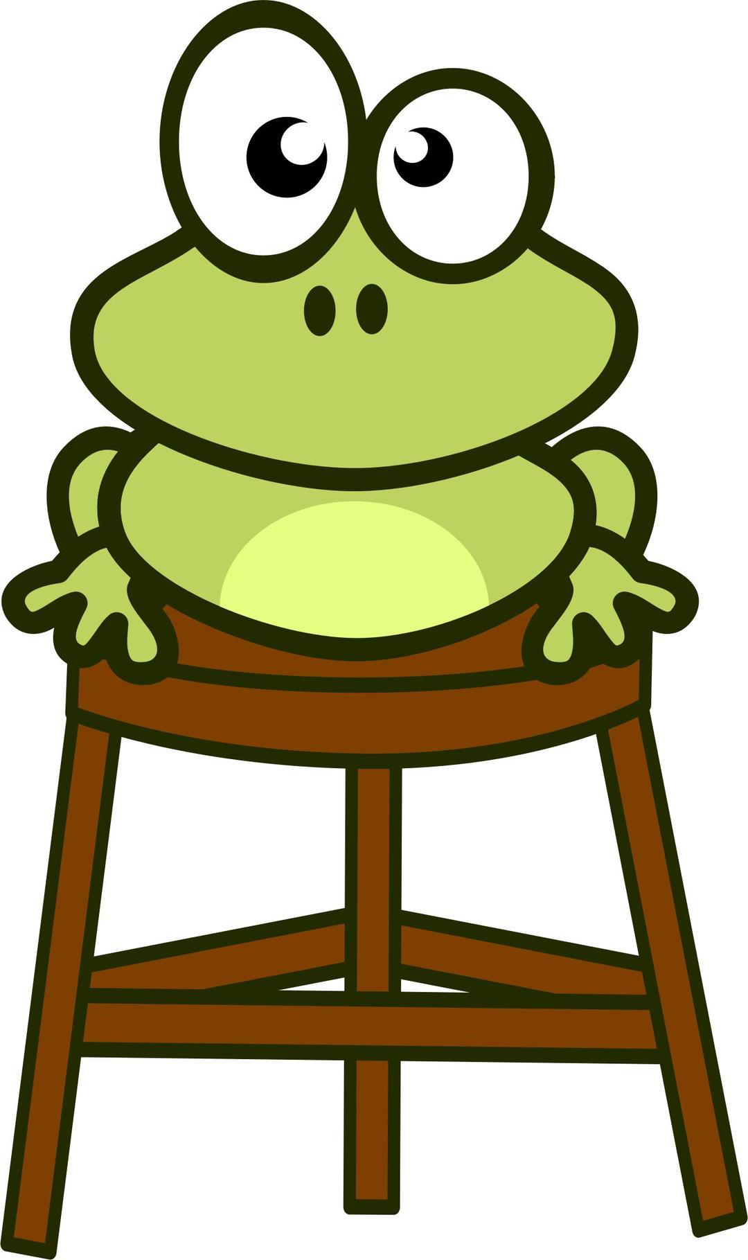 frog on stool png transparent