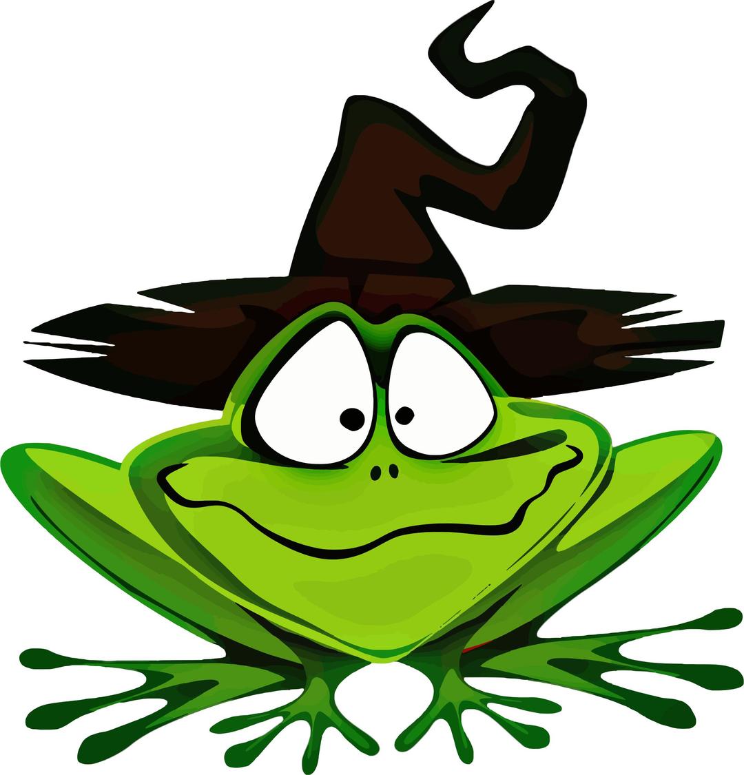 Frog Wearing Witch's Hat png transparent