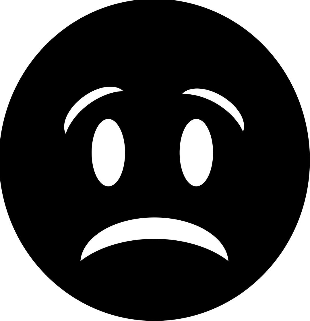 Frowning face png transparent