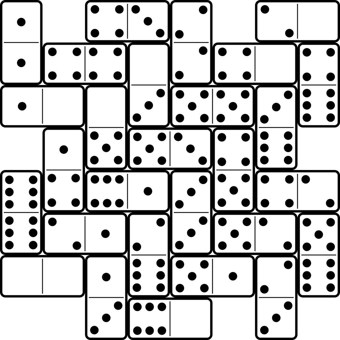 Full Set of Double-Six Dominos png transparent